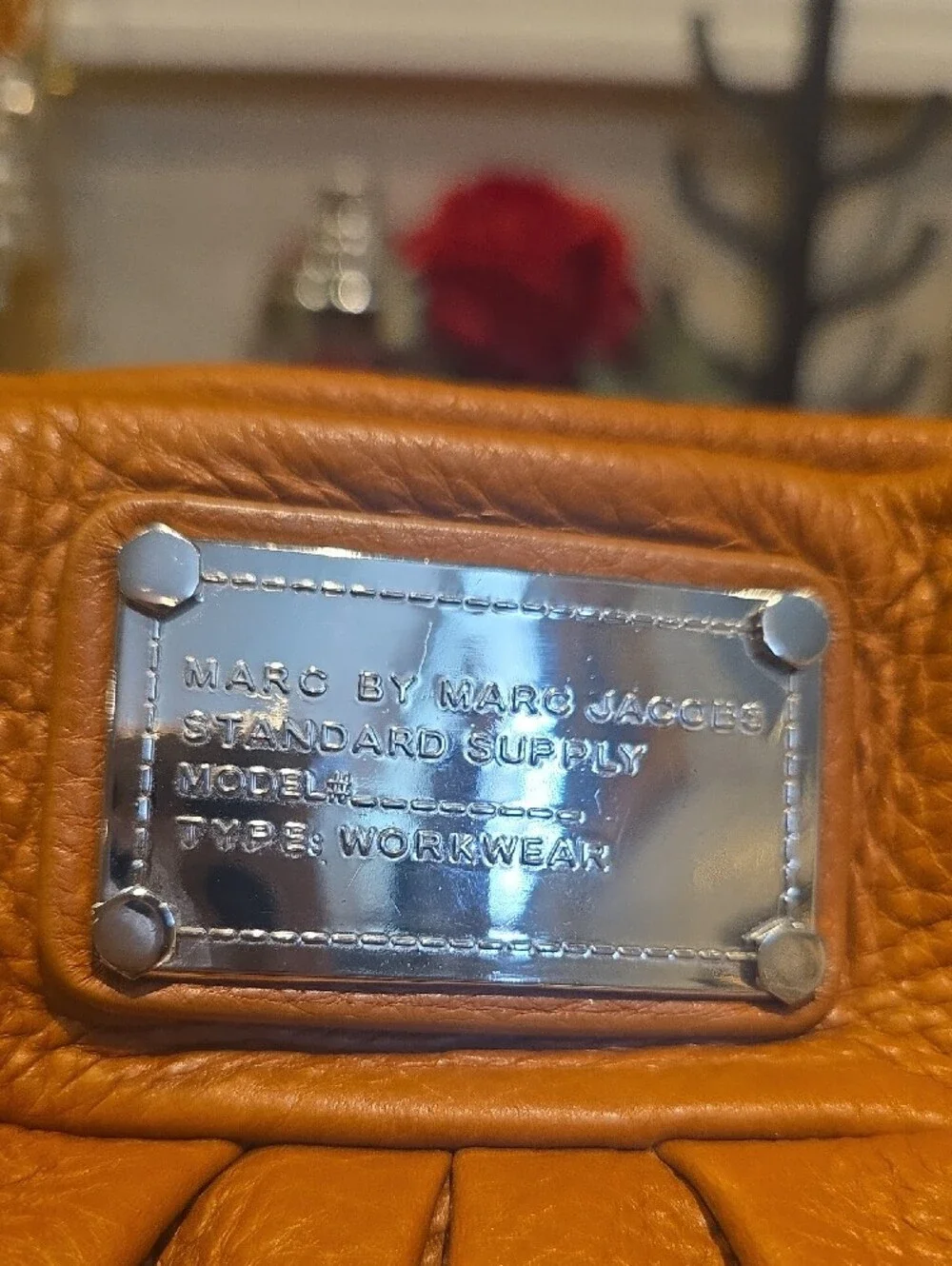 Marc by Marc Jacobs Cognac Leather Shoulder Bag with Silver Hardware